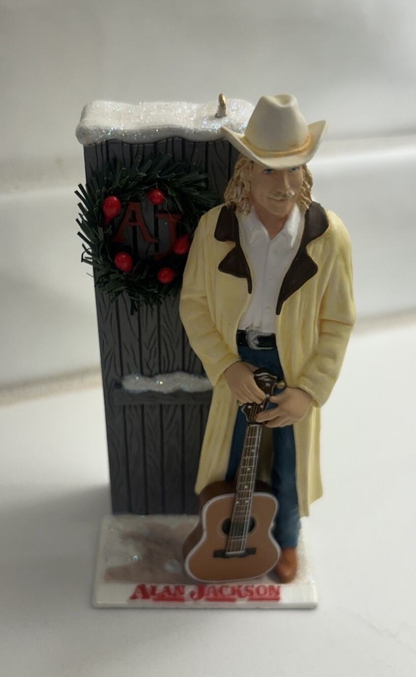 Vtg 2003 CARLTON CARDS ALAN JACKSON Musical CHRISTMAS ORNAMENT Signature Back